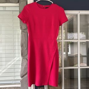 Topshop hot pink fitted mini dress w/ cap sleeves